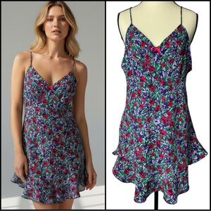 Lily of France Vintage Babydoll Lingerie Nightgown Floral with Ruffle Hem